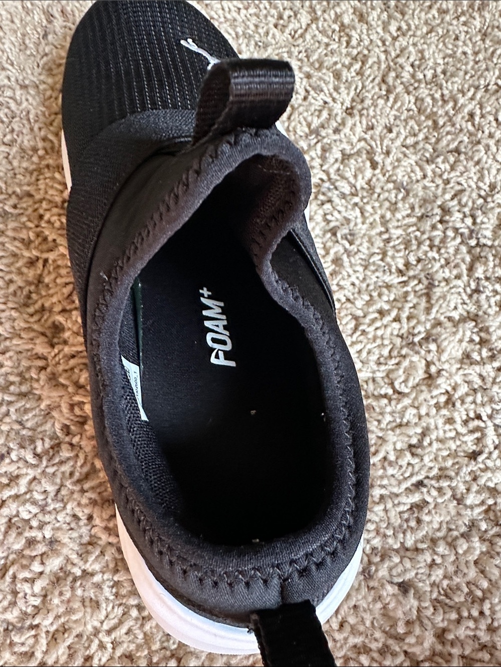 Puma Black Slip-On Women's Athletic Sneakers with White Sole - Picture 5 of 8